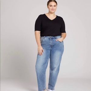 Universal Standard Shania High Rise Distressed Straight Leg Jean